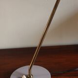 Vintage desk lamp in brass and gray lacquered metal, 1950s