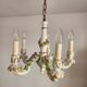 Handgeformt vergoldet vintage Porzellan Kronleuchter Capodimonte 1960er