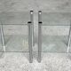 2 vintage 1980 rectangular sofa ends 2 translucent trays round tube