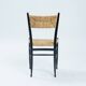 Chaises italiennes Chiavari en hêtre et paille noires, années 1950