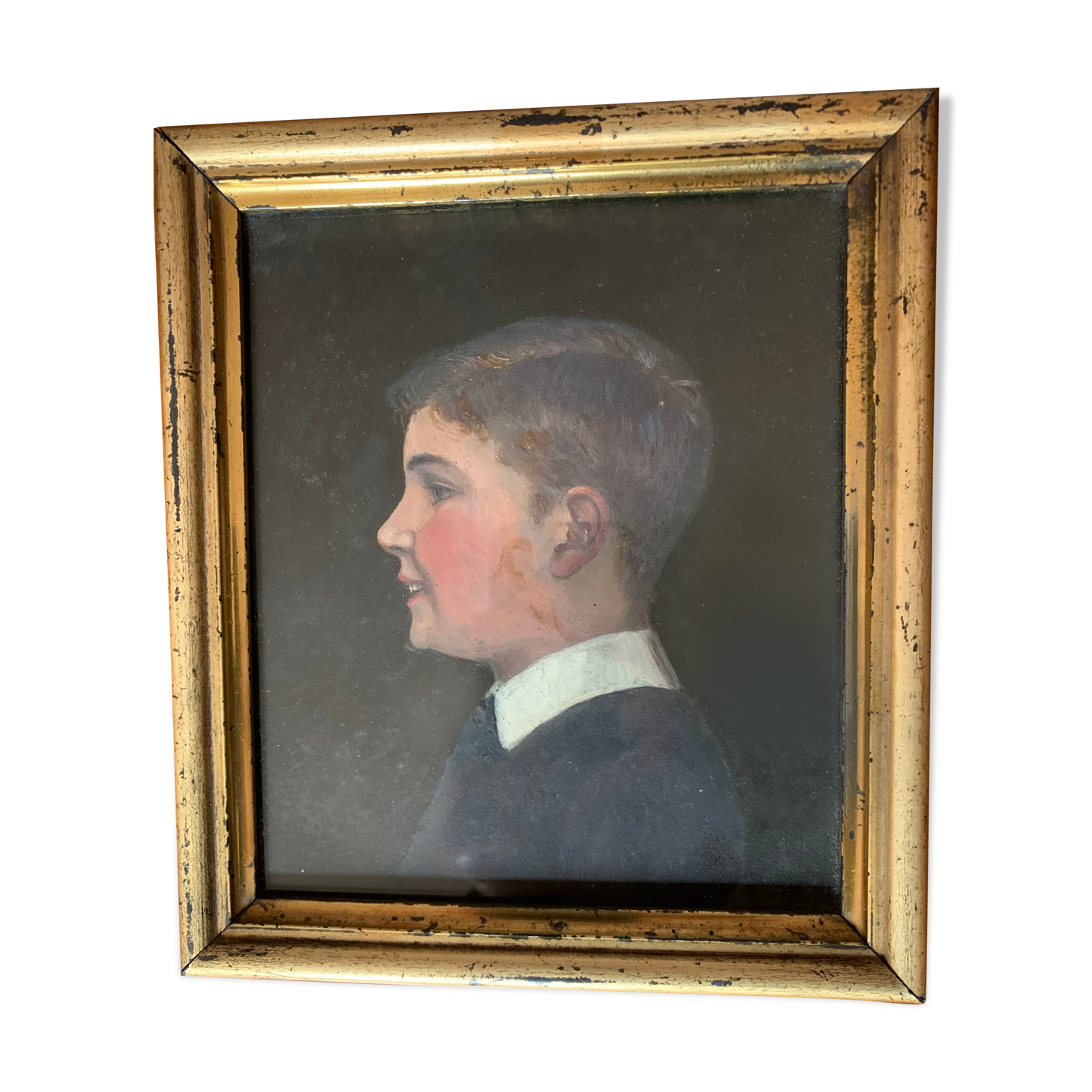 Painting with gilded wooden frame