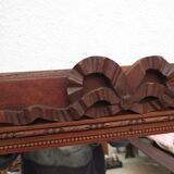 Old rectangular mirror frame wood décor cocarde