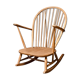 Rocking chair mid-century in light elm by Lucian Ercolani for Ercol