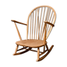 Rocking chair mid-century in light elm by Lucian Ercolani for Ercol