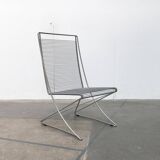 Vintage German Kreuzschwinger lounge chair by Till Behrens for Meyer Stahlmöbel, 1980s.