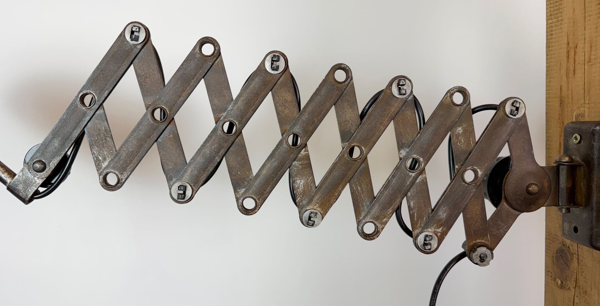 Large German Industrial Scissor Wall Lamp from Helion Arnstadt, 1950s