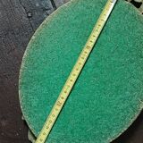 Antique mirror, oval with brass crest