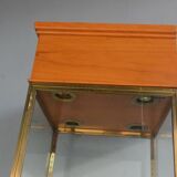 Brass and wood store window
