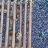 Paire de repose pieds pour fauteuils en rotin vintage
