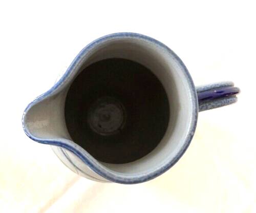 Blue Alsace sandstone pitcher signed Fortuné Schmitter