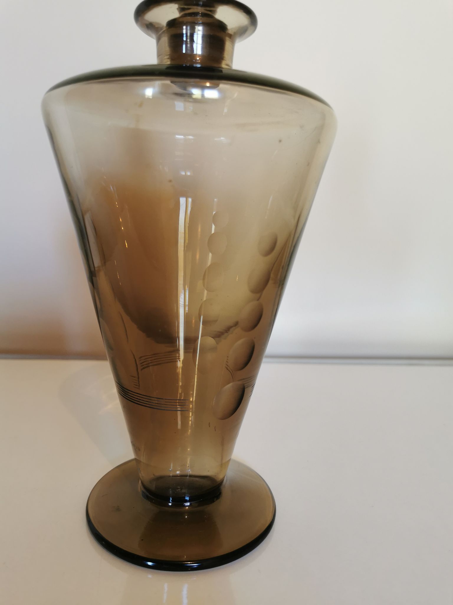Crafe vintage ronde verre fumé