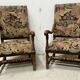 Paire de fauteuils de style Louis XIII a haut dossiers plats XX siècle