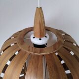 Scandinavian pendant light, wood veneer. 1960s