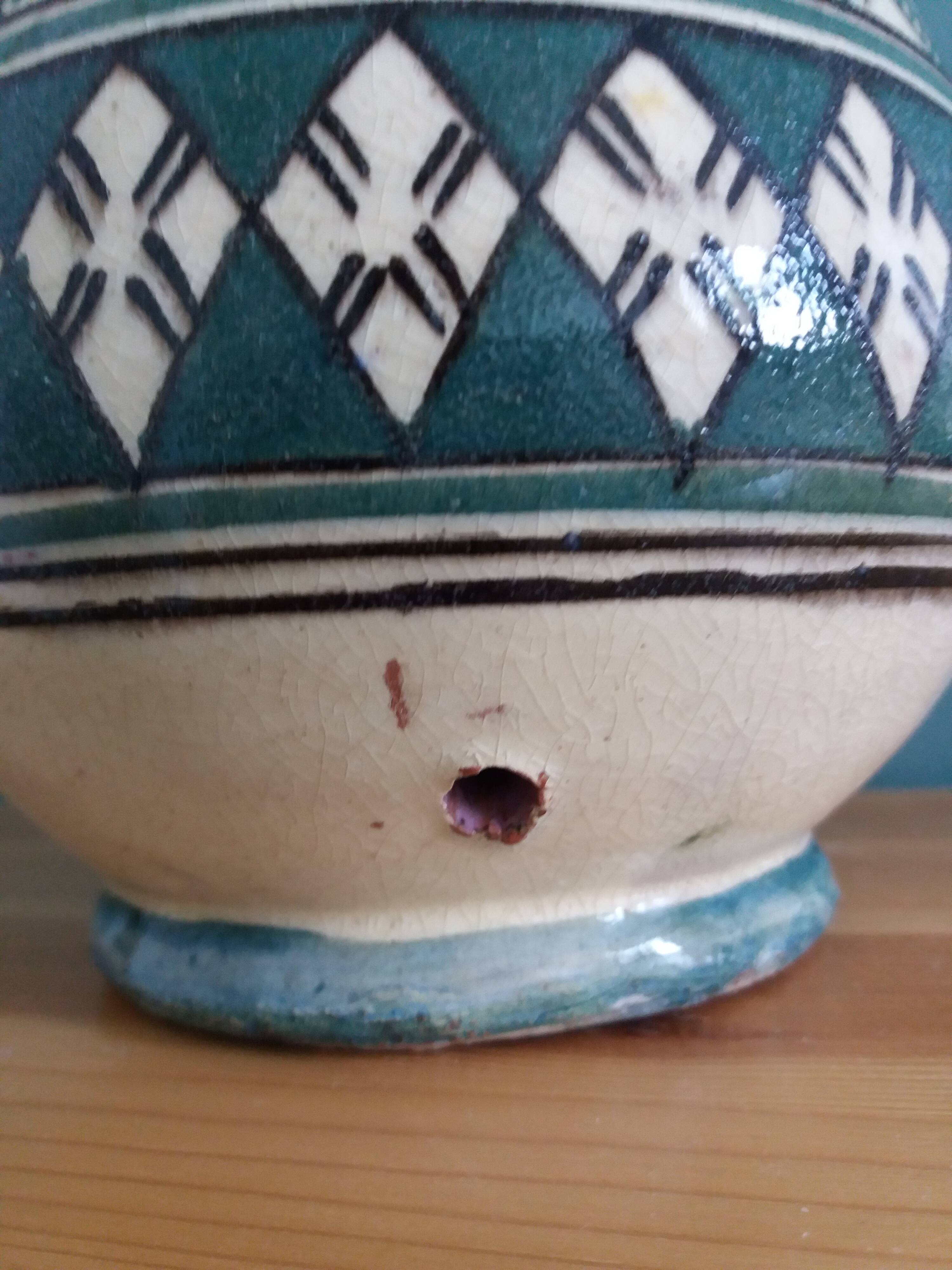 Safi Morocco terracotta vase lamp base