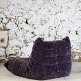 Chauffeuse 1 place Togo aubergine par Michel Ducaroy pour Ligne Roset
