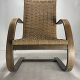 Cantilever wicker cord chair, 1930s