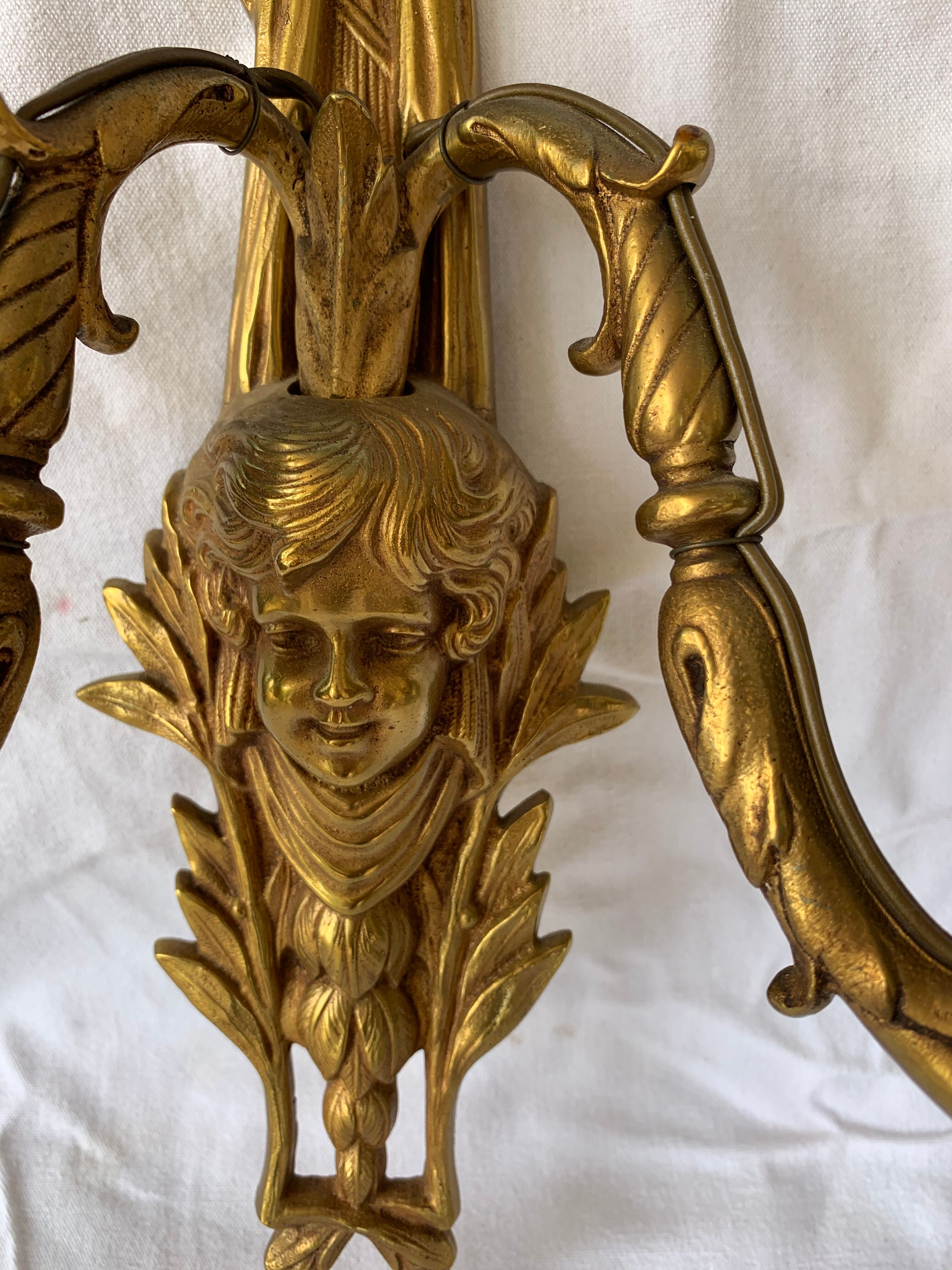 Pair of Louis XVI bronze sconces