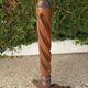 Vintage wooden turned parrot coat rack / twisted barrel