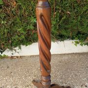 Vintage wooden turned parrot coat rack / twisted barrel