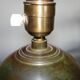 Patinated bronze and leather lamp art deco denmark 1930