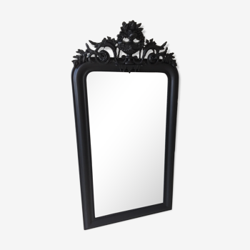 Miroir ancien noir avec fronton 78x153cm