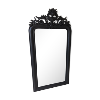 Miroir ancien noir avec fronton 78x153cm