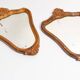 Pair of vintage Mid-Century decorative mirrors in a gold frame, Italy, 1960s.