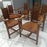 Set of 6 walnut armchairs from the early 20th century