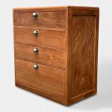 Vintage chest of drawers in solid raw wood from 1950