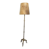 Vintage floor lamp in bronze, brass and onyx, tripod