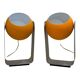 Paire de lampes Space Age eyeball orange par Massive Belgique