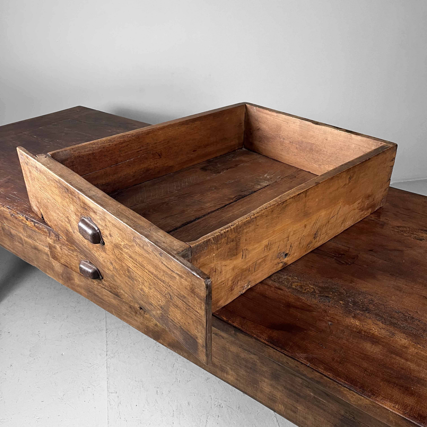 Ancient wooden monastery table, France