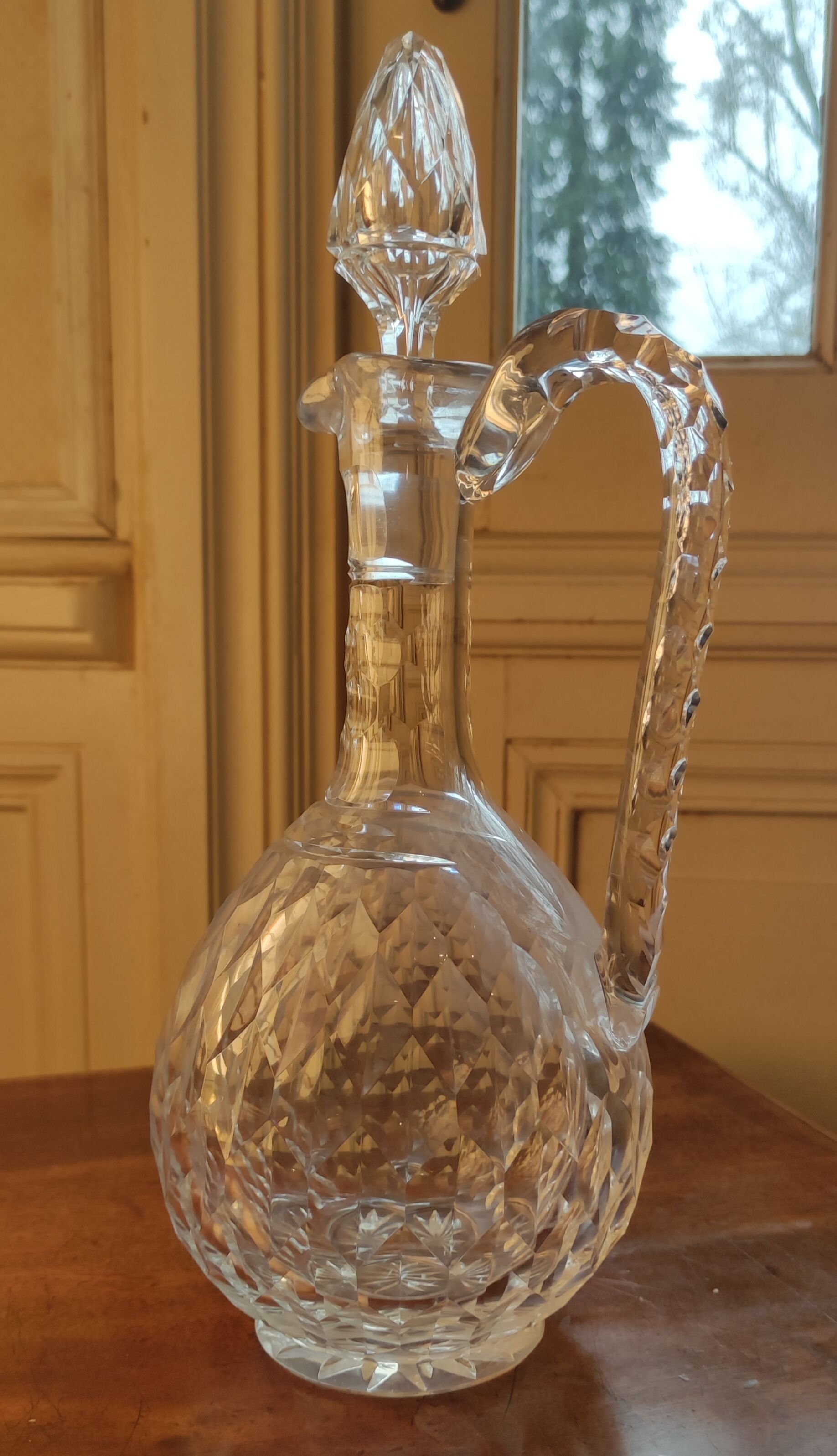 Carved crystal decanter 19th century