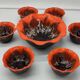 Fruit salad set 7 pieces ceramic from vallauris vintage