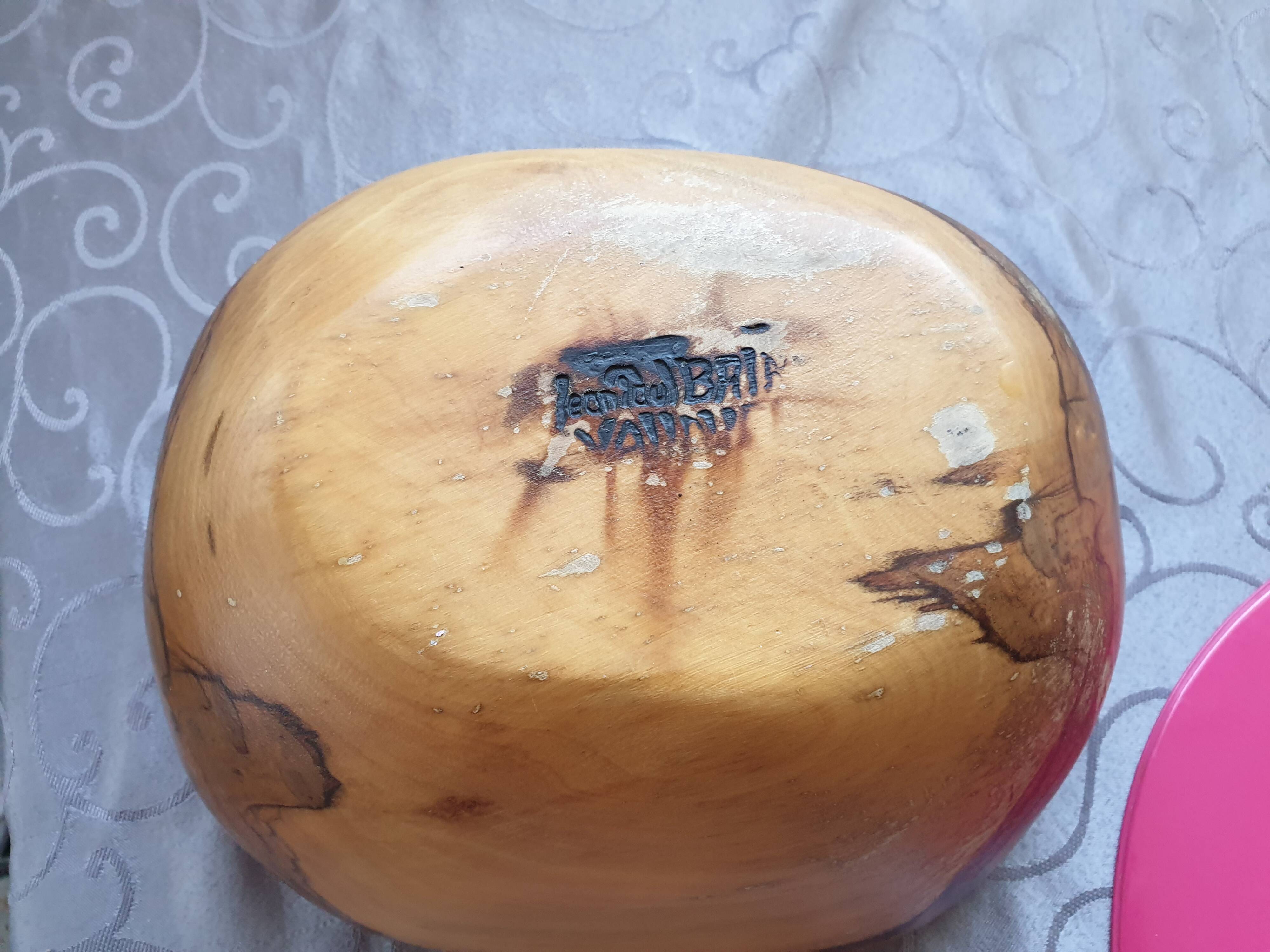 Olive wood dish Jean Paul Bain Vallauris