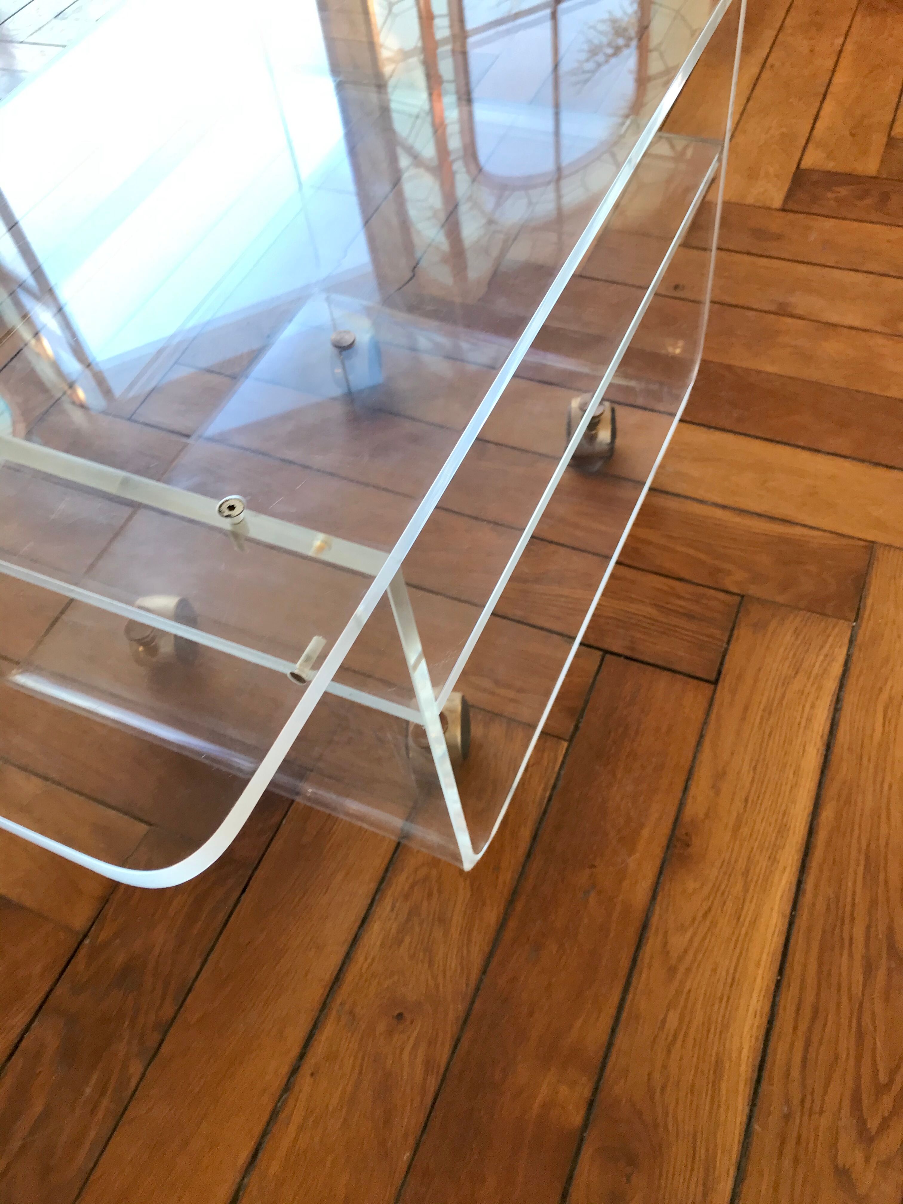 Plexiglas roller table, "Les Invisbles de Marais"
