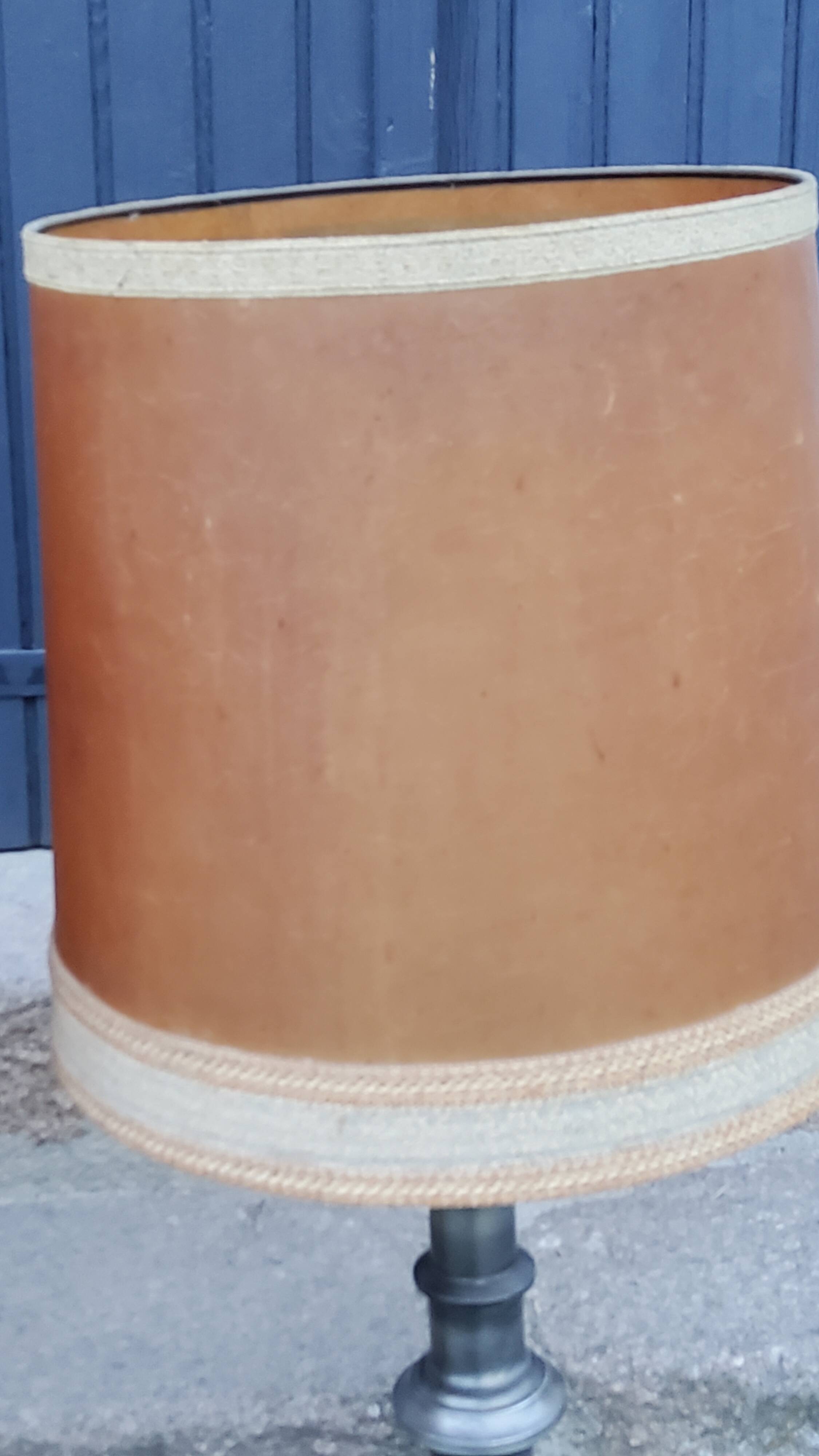 Pair of 70s Kaiser Leuchten lamps in brushed metal with original shades