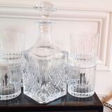 Carafe whisky service and 6 glasses