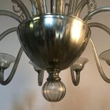 Lustre en verre de Murano, gris clair