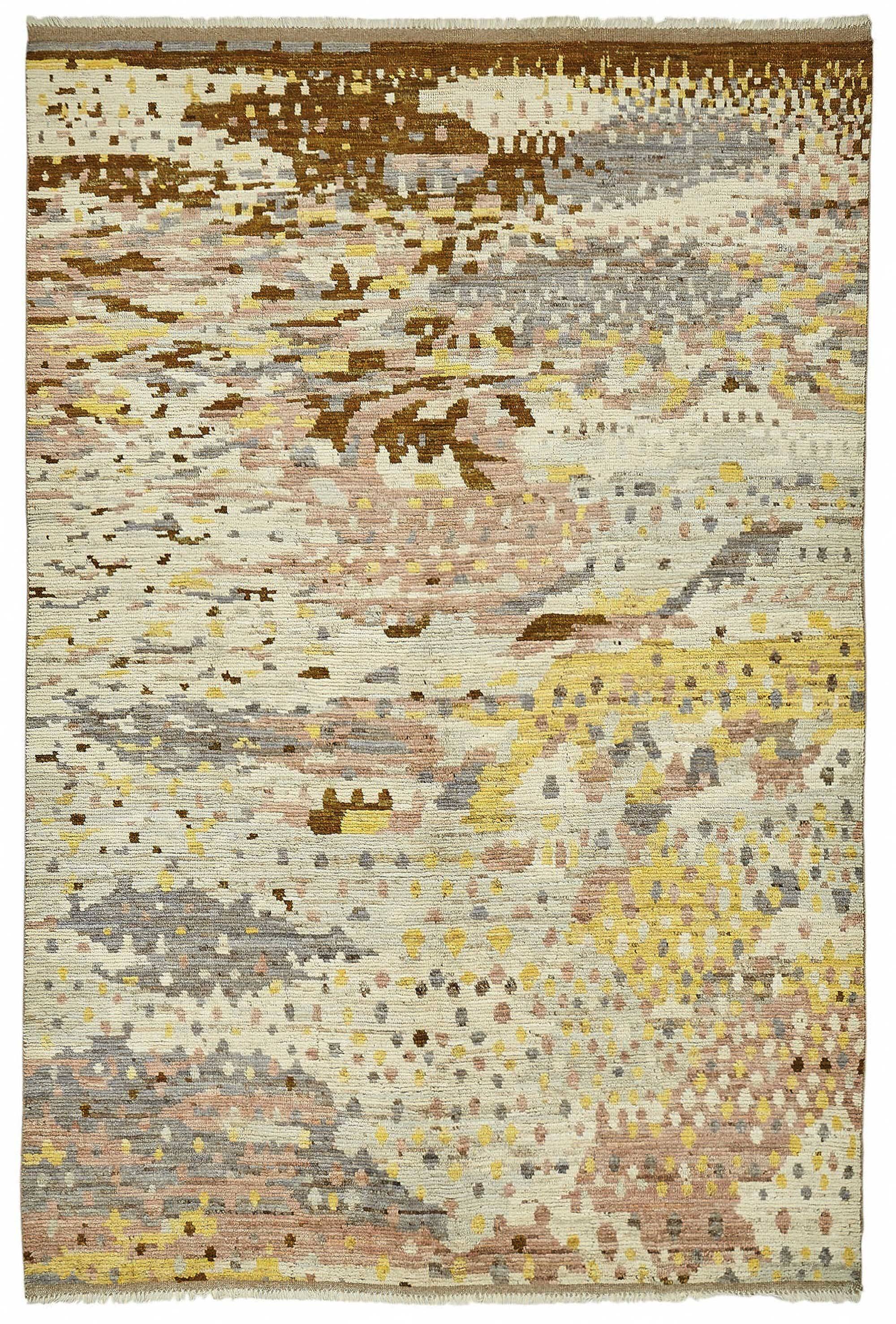 Handwoven Turkish Rustic 197 cm x 294 cm Multicolor Wool Carpet
