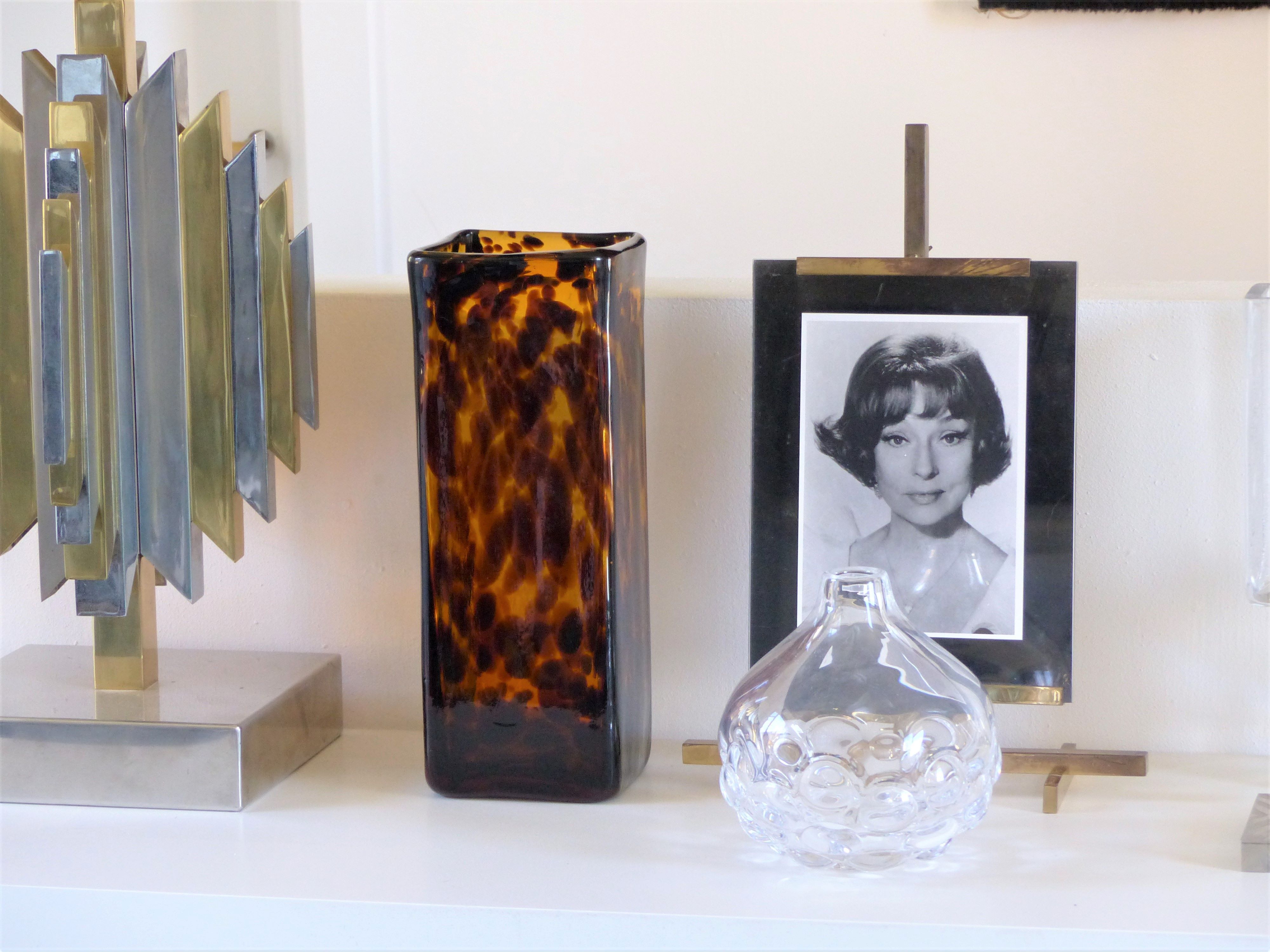 Amber Murano glass vase