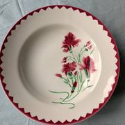 Lot de 4 assiettescreuses Digoin Sarreguemines modèle œillets