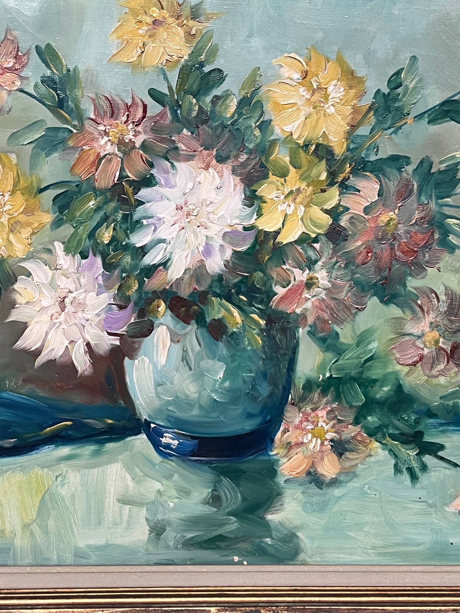 Still life with flowers signed.