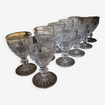 Set of 10 crystal glasses