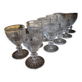 Set of 10 crystal glasses