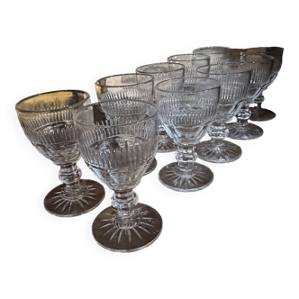 Set of 10 crystal glasses