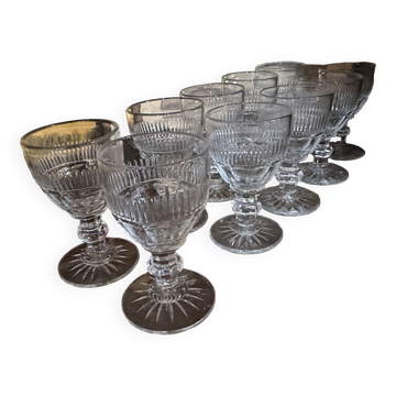 Série de 10 verres en cristal