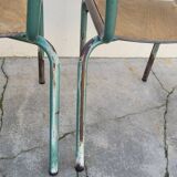 Pair of vintage Mullca metal school chairs 1950s