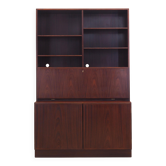 Mahogany bookcase, Danish design, 1970s, manufacture: Omann Jun