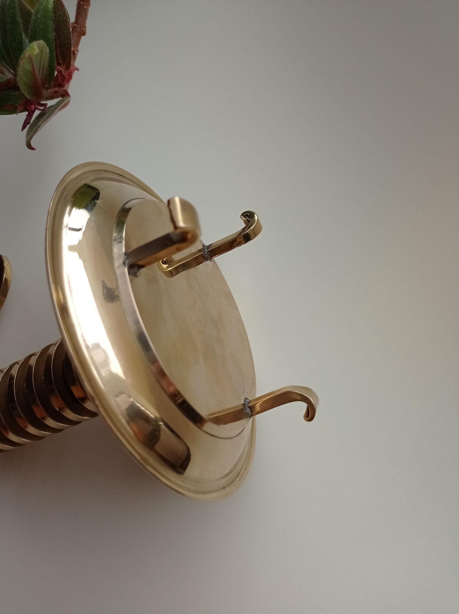 Golden brass candlestick from the 70's